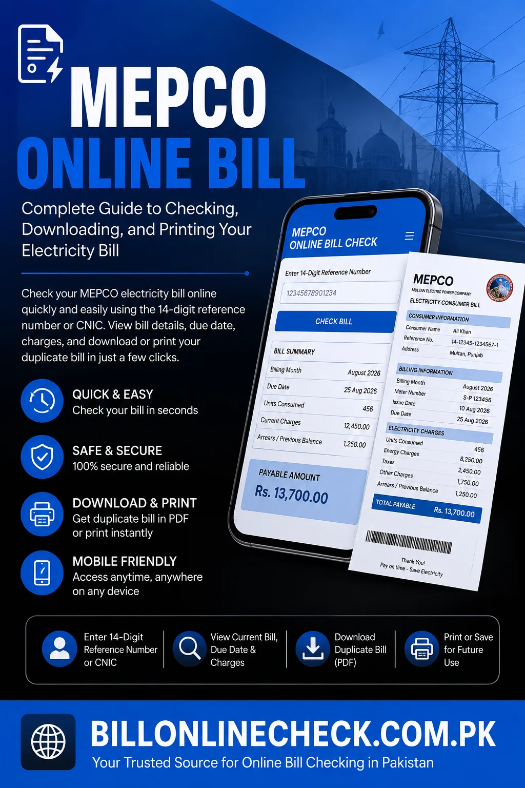 Mepco Bill Online 2026
